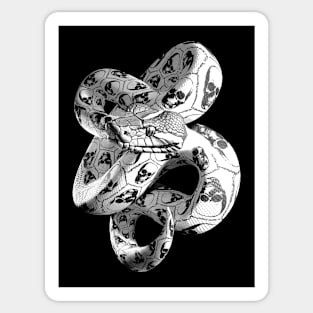 This snake has a skin full of skulls Sticker